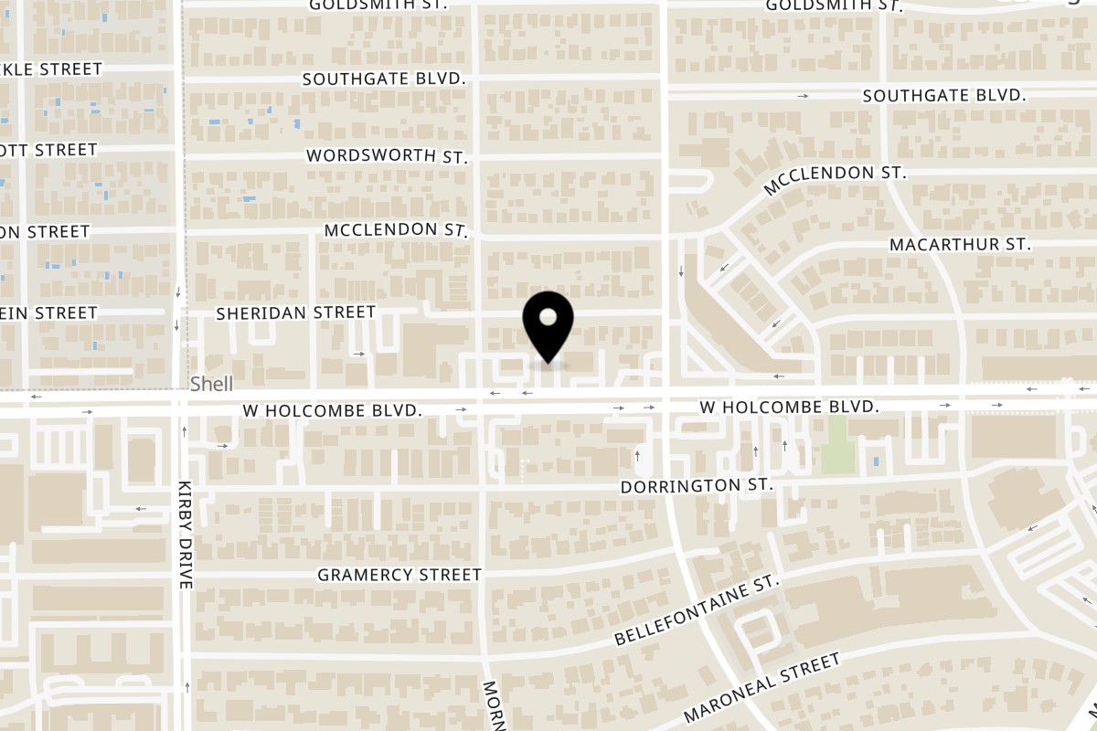 Map showing the location of iWok Texas Medical Center on 2328 West Holcombe Boulevard in Houston